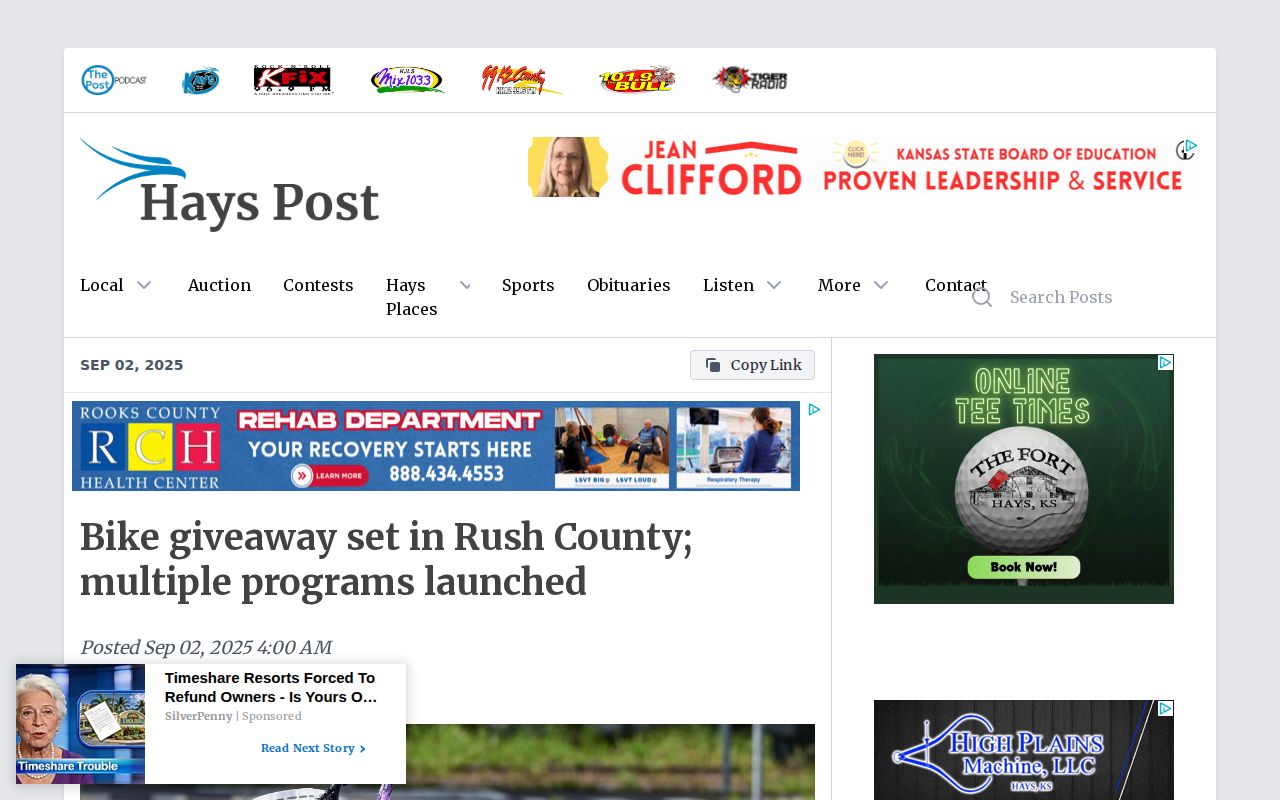 Kansas identification of Sheriff Connect for Rush County release information