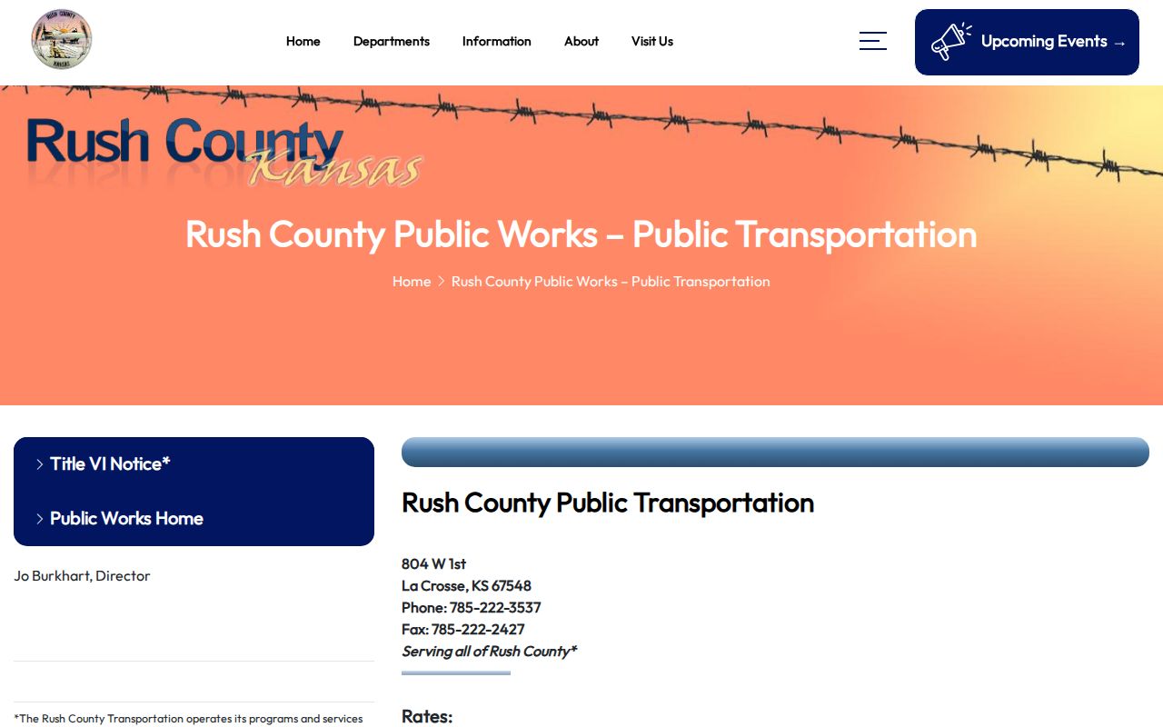 Rush County public transportation hours and fares