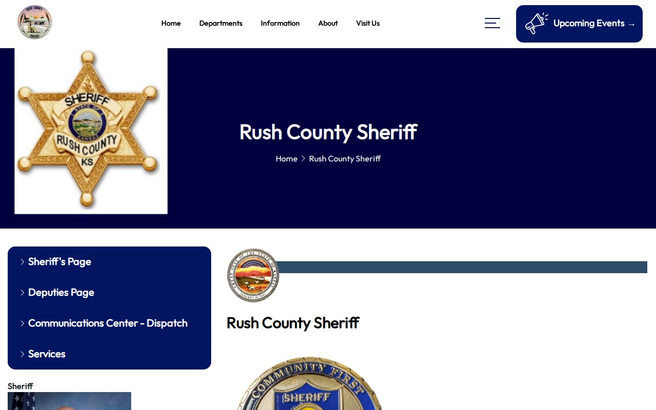Rush County Sheriff page for 72-hour release list requests